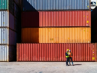 Container yard workers