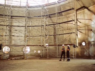 Two female construction workers talking
