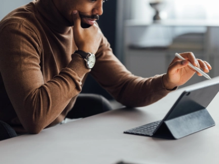 young businessman using a tablet