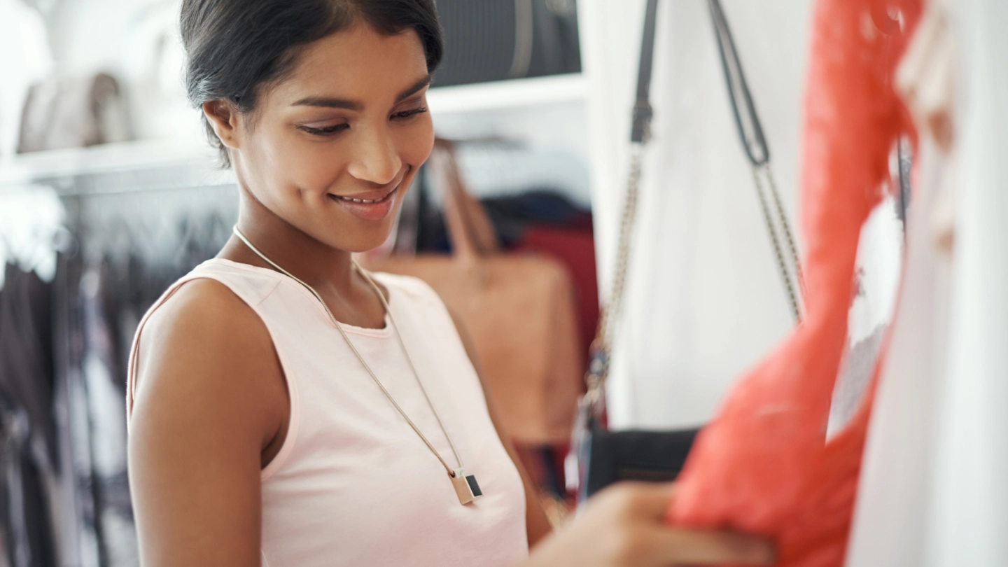 woman shopping for clothes image