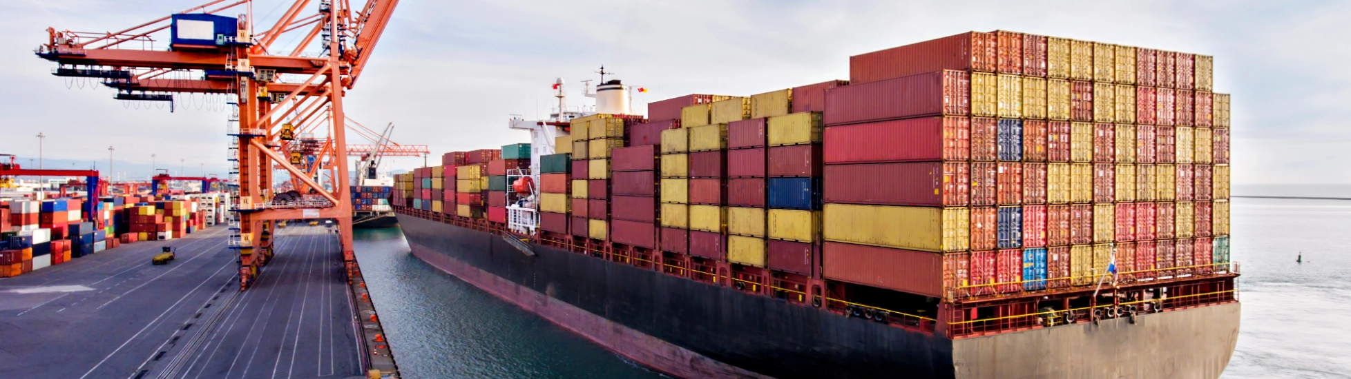 A freight ship at the dock